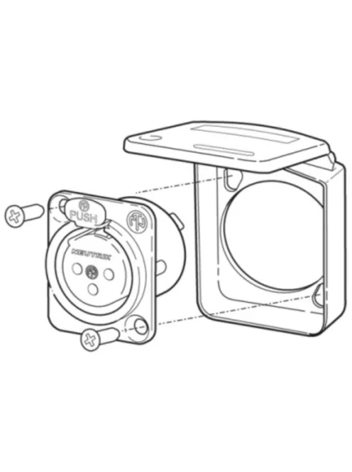 Neutrik SCDX  IP42-es zsanéros védőház – D házas csatlakozók szereléséhez, 4 féle színben