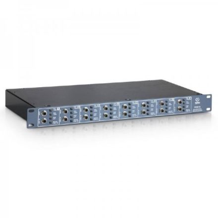 DI-box – passzív, 8 csatornás, 19” 1 U rack méretű