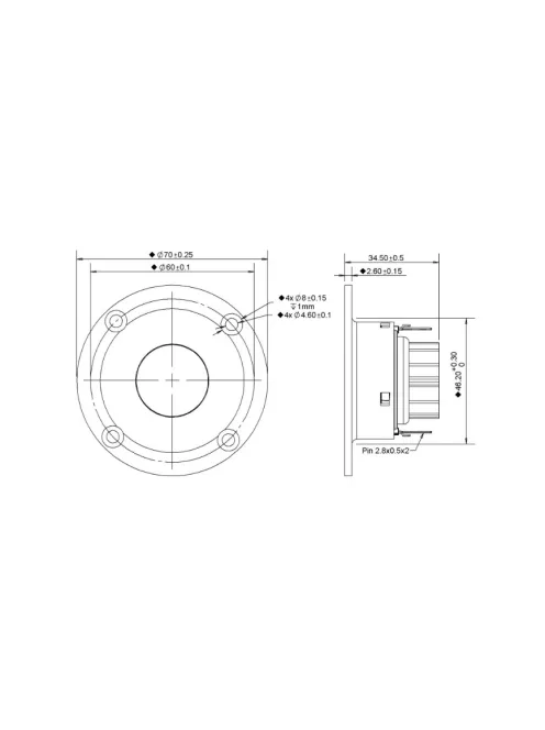 BC25SC06-04 1" Textile Dome Tweeter