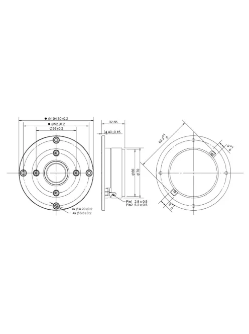 BC25TG15-04 1" Silk Dome Tweeter