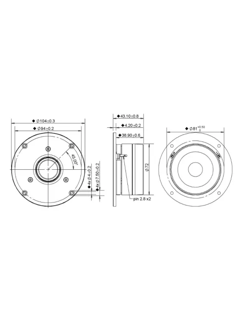 D27TG35-06 1" Silk Dome Tweeter