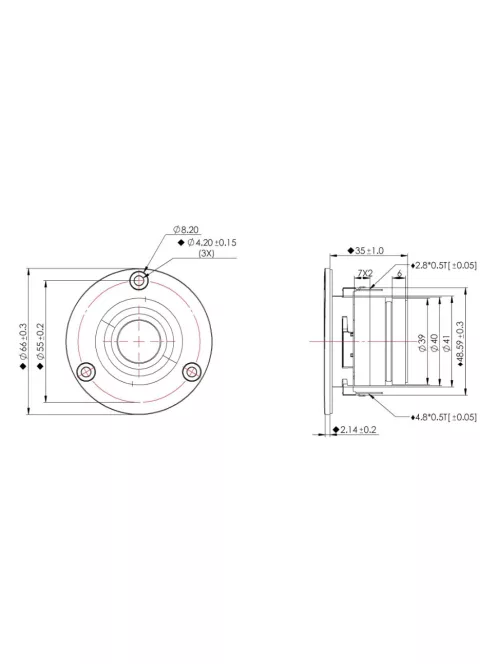 DX20BF00-04 3/4" Silk Dome Tweeter