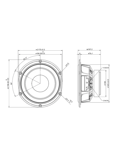 HDS-P830990 6-1/2" GFC Cone HDS Woofer