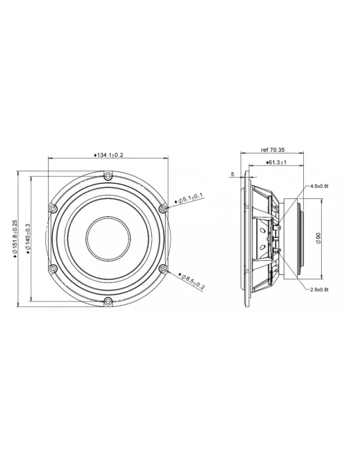 HDS-P835024 5-1/4" Aluminum Cone HDS Woofer