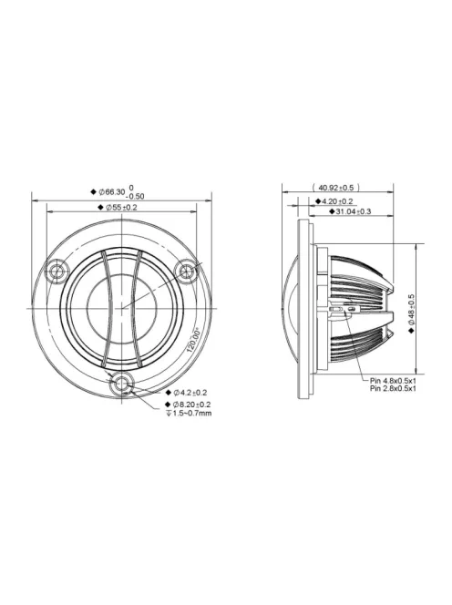 NE25VTS-04 1" Silk Dome Tweeter
