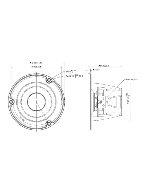 NE85W-04 2-1/2" Full Range Woofer
