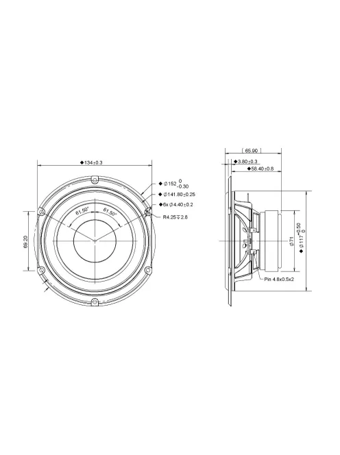 SDS-P830656 5-1/4" Paper Cone SDS Woofer