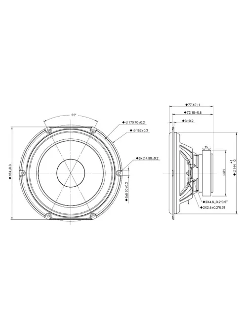 SDS-P830657 6-1/2" Paper Cone SDS Woofer