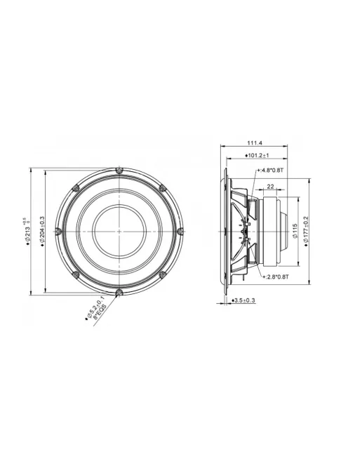 SLS-P830667 8" Paper Cone SLS Subwoofer