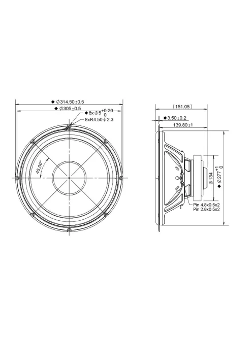 SLS-P830669 12" Paper Cone SLS Subwoofer