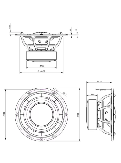 6.5X04-NFA-01 - Purifi Ultra Low Distortion Extended Woofer 6.5" 4Ω