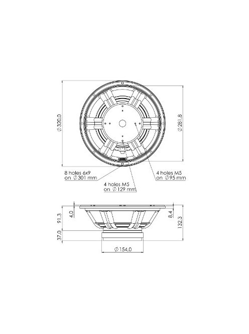 SICA 12 C 2,5 CP Koaxiális, magassugárzó meghajtó nélkül