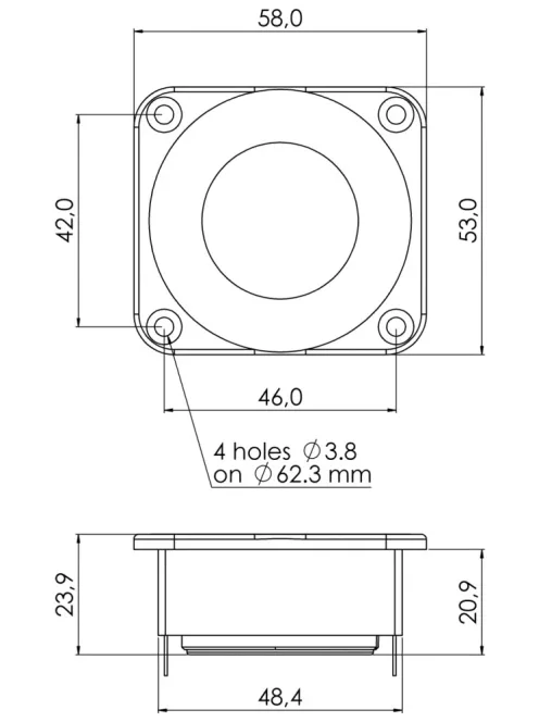 SICA LP 28/N20 TW - IND- Dóm Magassugárzó 8Ω