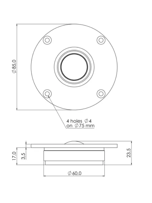 SICA LP 85.25/95 TW Dóm Magassugárzó 4Ω
