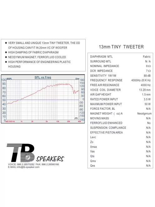 13-1761S 1/2" Silk Dome Tweeter Pair