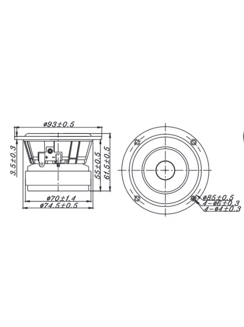 W3-2141 3-1/2" Paper Cone Full Range Driver 8 Ohm