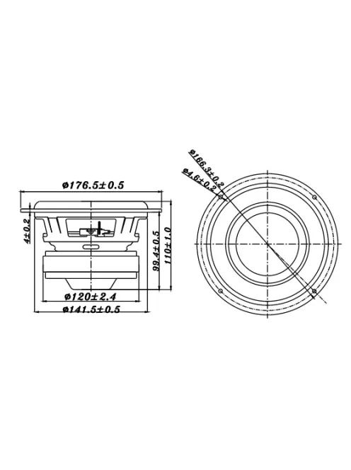 W6-1139SIF 6-1/2" Paper Cone Subwoofer Speaker