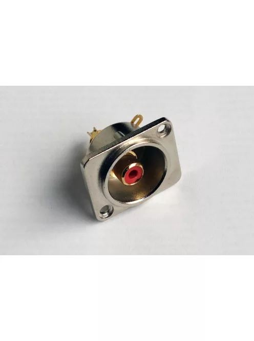 RCA aljzat – beépíthető ‘D’ házas RCA aljzat, aranyozott, ezüst, piros